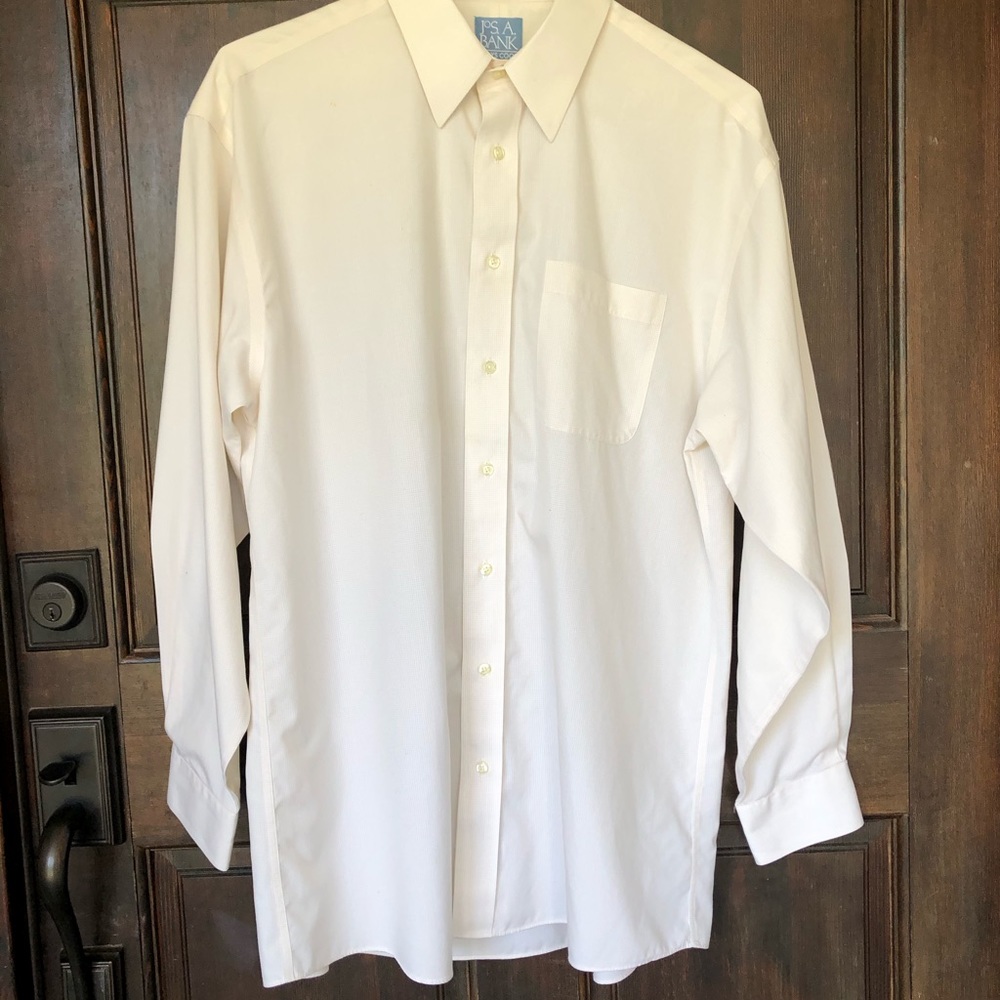 Jos. A Bank dress shirt Large 16-34 button down check, Stays Cool lightweight
